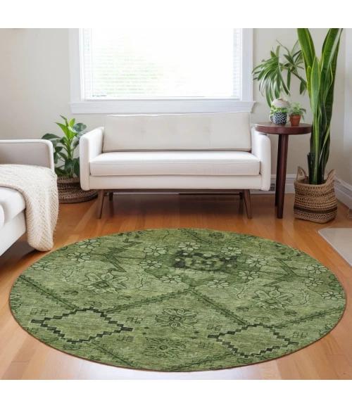 Addison Chantille ACN842-Olive 8 ft. X 8 ft. Round Rug