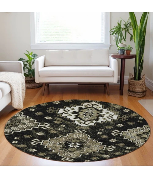 Addison Chantille ACN846-Black 8 ft. X 8 ft. Round Rug