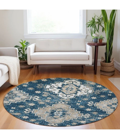 Addison Chantille ACN846-Navy 8 ft. X 8 ft. Round Rug