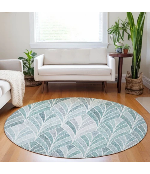 Addison Chantille ACN851-Aqua 8 ft. X 8 ft. Round Rug