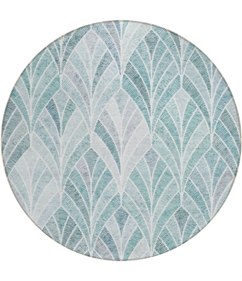 Addison Chantille ACN851-Aqua 8 ft. X 8 ft. Round Rug