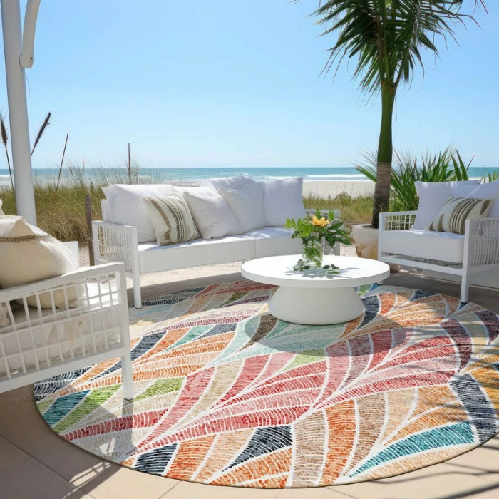 Addison Chantille ACN851-Orange 8 ft. X 8 ft. Round Rug