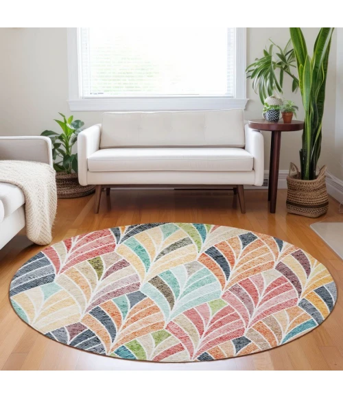 Addison Chantille ACN851-Orange 8 ft. X 8 ft. Round Rug