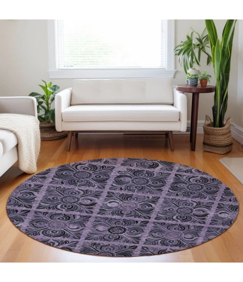 Addison Chantille ACN853-Purple 8 ft. X 8 ft. Round Rug
