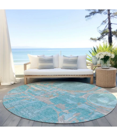 Addison Chantille ACN855-Teal 8 ft. X 8 ft. Round Rug