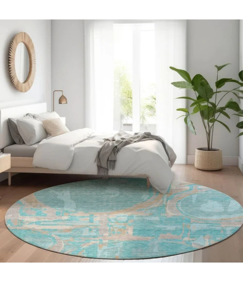 Addison Chantille ACN855-Teal 8 ft. X 8 ft. Round Rug