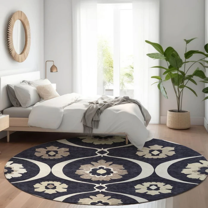Addison Chantille ACN858-Black 8 ft. X 8 ft. Round Rug