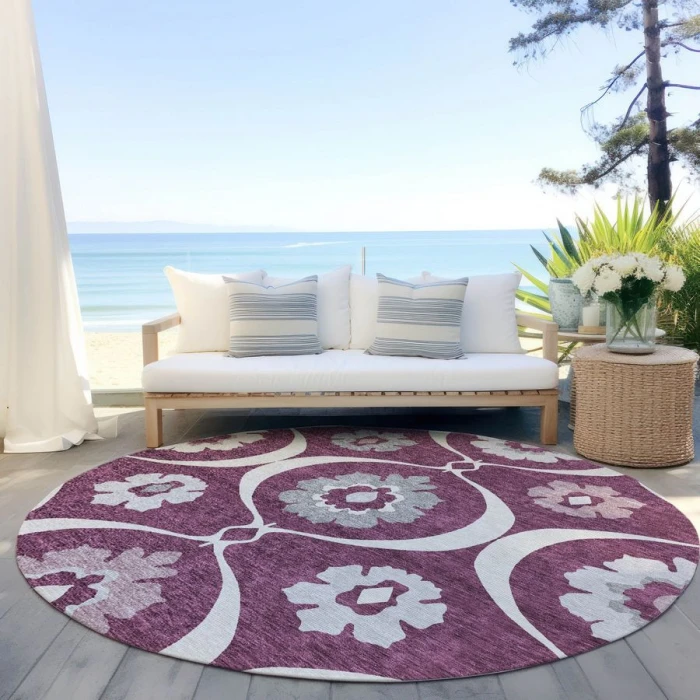 Addison Chantille ACN858-Eggplant 8 ft. X 8 ft. Round Rug