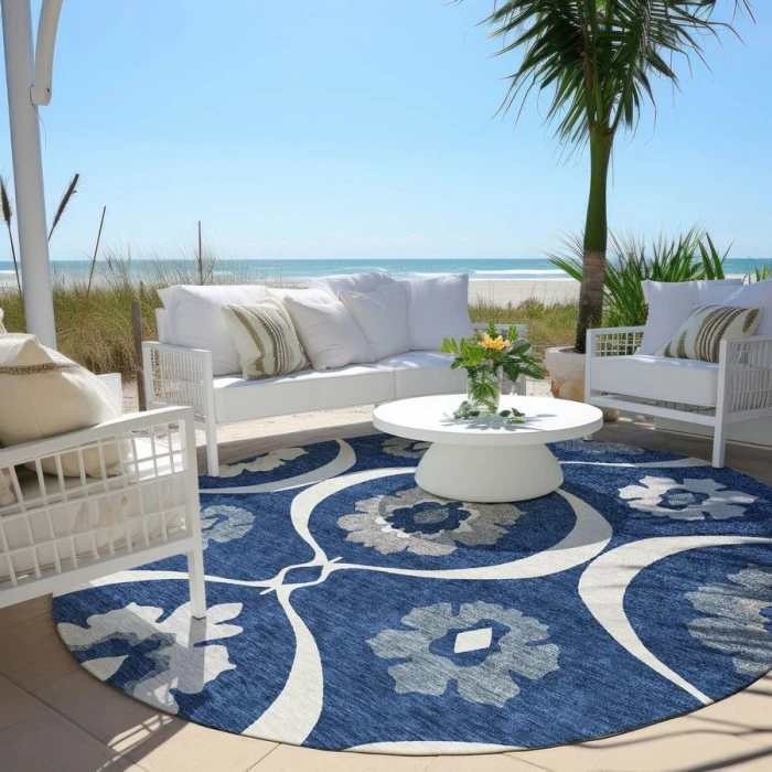 Addison Chantille ACN858-Navy 8 ft. X 8 ft. Round Rug