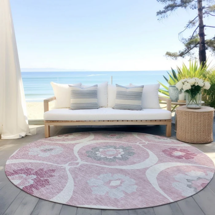 Addison Chantille ACN858-Pink 8 ft. X 8 ft. Round Rug