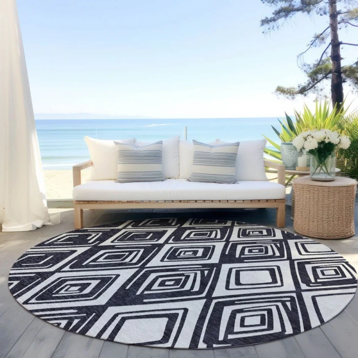 Addison Chantille ACN862-Black 8 ft. X 8 ft. Round Rug