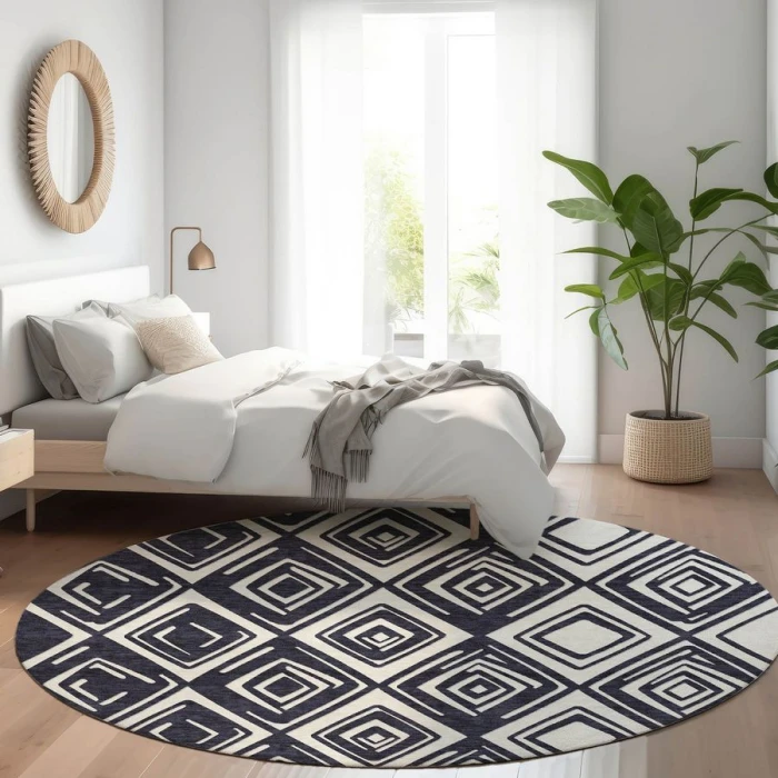 Addison Chantille ACN862-Black 8 ft. X 8 ft. Round Rug