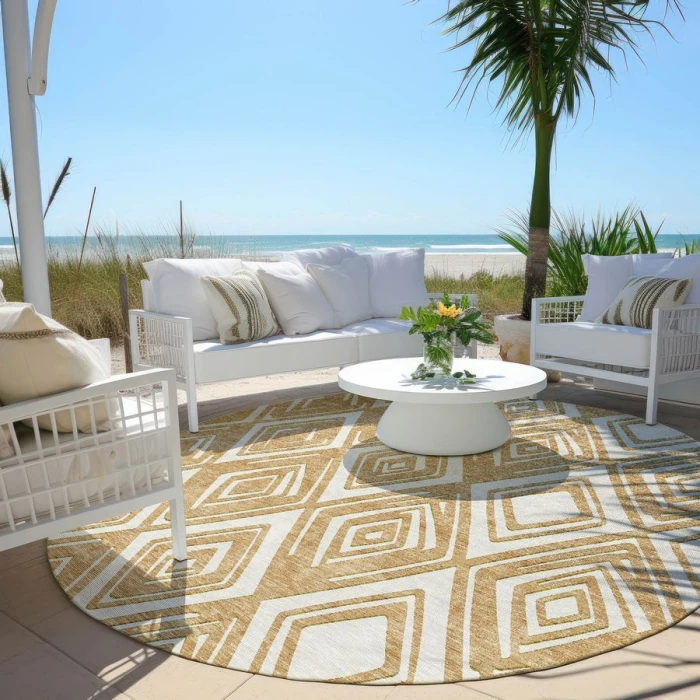 Addison Chantille ACN862-Gold 8 ft. X 8 ft. Round Rug