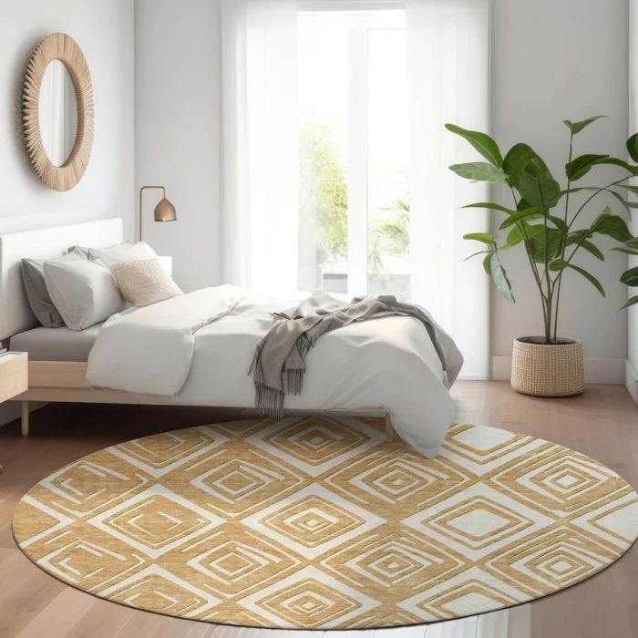 Addison Chantille ACN862-Gold 8 ft. X 8 ft. Round Rug