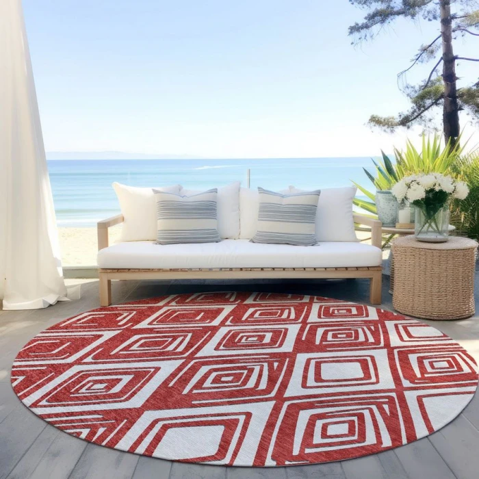 Addison Chantille ACN862-Red 8 ft. X 8 ft. Round Rug