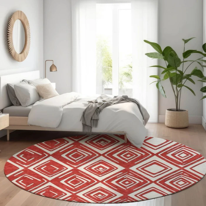 Addison Chantille ACN862-Red 8 ft. X 8 ft. Round Rug