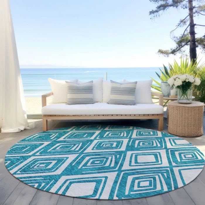 Addison Chantille ACN862-Teal 8 ft. X 8 ft. Round Rug