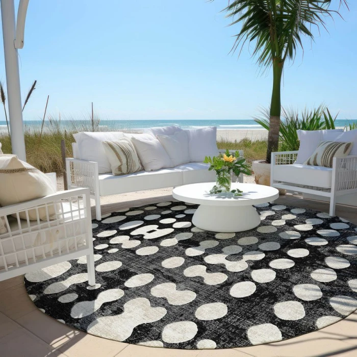 Addison Chantille ACN869-Black 8 ft. X 8 ft. Round Rug
