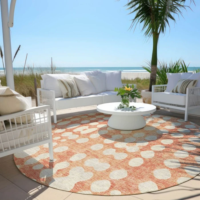 Addison Chantille ACN869-Coral 8 ft. X 8 ft. Round Rug