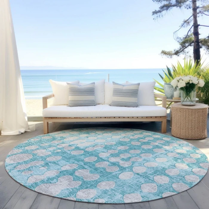 Addison Chantille ACN869-Teal 8 ft. X 8 ft. Round Rug