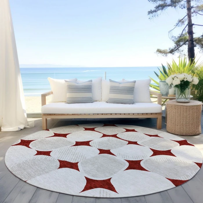 Addison Chantille ACN870-Burgundy 8 ft. X 8 ft. Round Rug