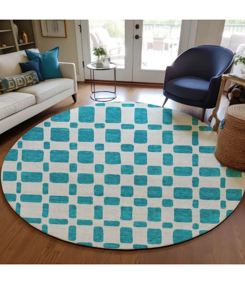 Addison Chantille ACN871-Teal 8 ft. X 8 ft. Round Rug