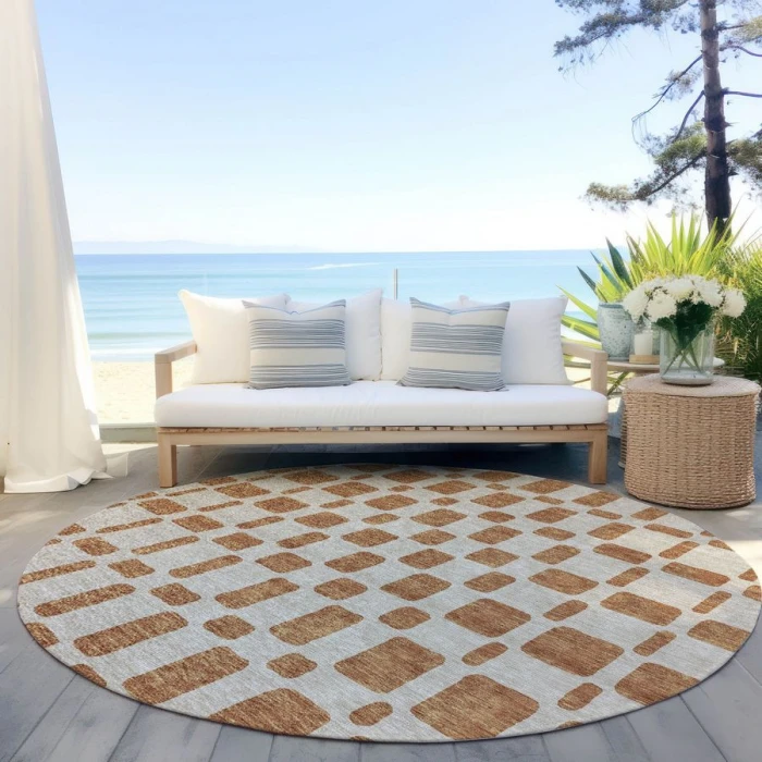 Addison Chantille ACN871-Terracotta 8 ft. X 8 ft. Round Rug