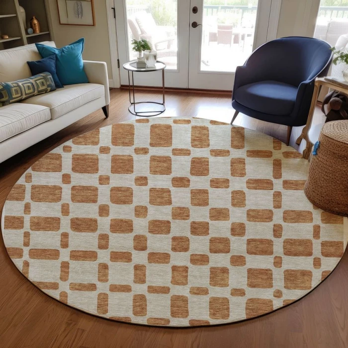 Addison Chantille ACN871-Terracotta 8 ft. X 8 ft. Round Rug