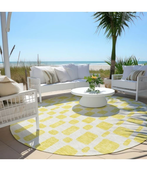 Addison Chantille ACN871-Yellow 8 ft. X 8 ft. Round Rug