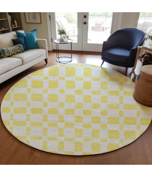 Addison Chantille ACN871-Yellow 8 ft. X 8 ft. Round Rug