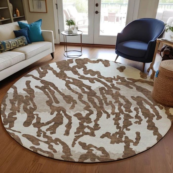 Addison Chantille ACN873-Chocolate 8 ft. X 8 ft. Round Rug