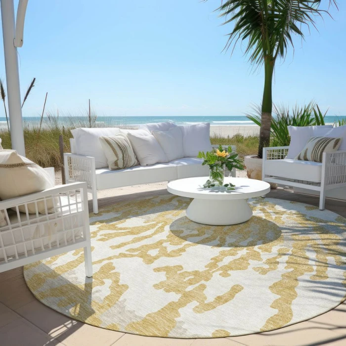 Addison Chantille ACN873-Gold 8 ft. X 8 ft. Round Rug