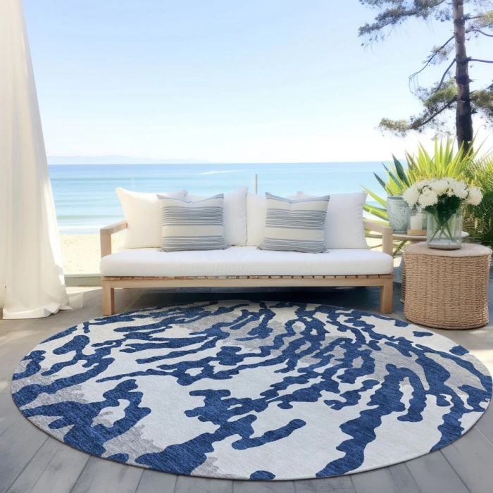 Addison Chantille ACN873-Navy 8 ft. X 8 ft. Round Rug