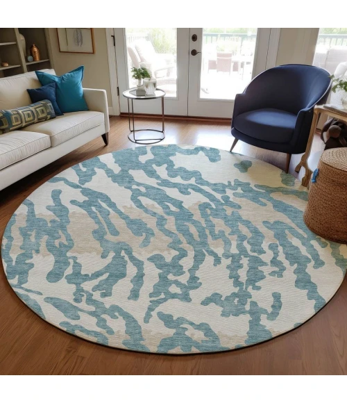 Addison Chantille ACN873-Teal 8 ft. X 8 ft. Round Rug