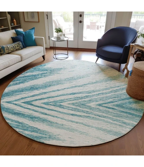 Addison Chantille ACN876-Teal 8 ft. X 8 ft. Round Rug