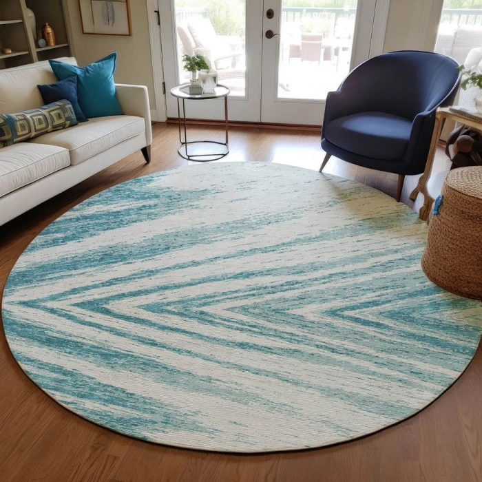 Addison Chantille ACN876-Teal 8 ft. X 8 ft. Round Rug