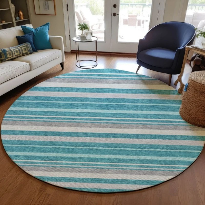 Addison Chantille ACN879-Teal 8 ft. X 8 ft. Round Rug