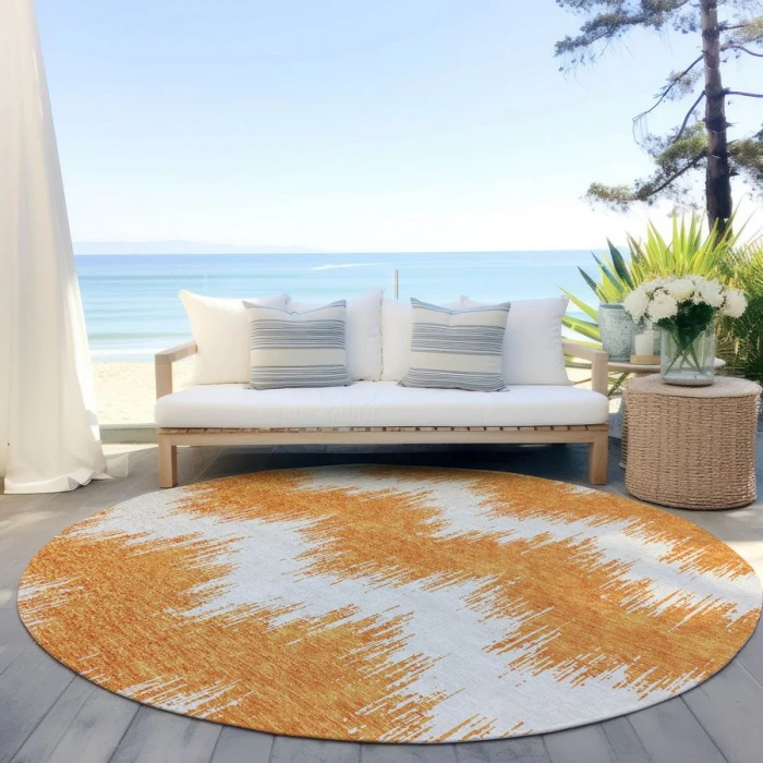 Addison Chantille ACN880-Orange 8 ft. X 8 ft. Round Rug