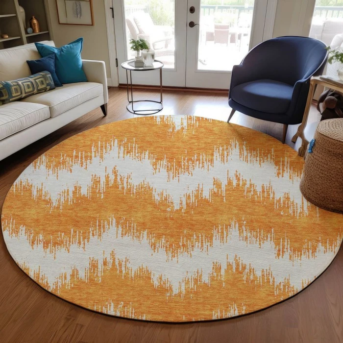 Addison Chantille ACN880-Orange 8 ft. X 8 ft. Round Rug