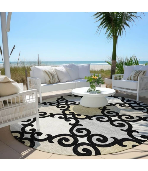 Addison Chantille ACN883-Black 8 ft. X 8 ft. Round Rug