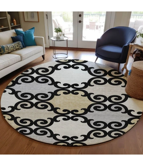 Addison Chantille ACN883-Black 8 ft. X 8 ft. Round Rug