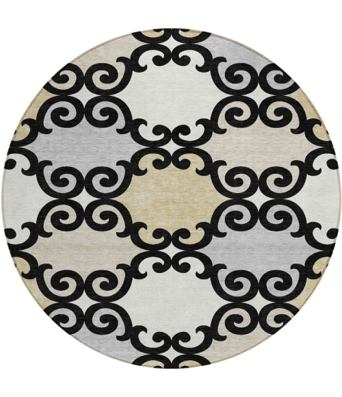 Addison Chantille ACN883-Black 8 ft. X 8 ft. Round Rug
