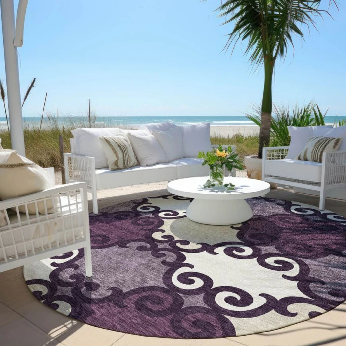 Addison Chantille ACN883-Eggplant 8 ft. X 8 ft. Round Rug