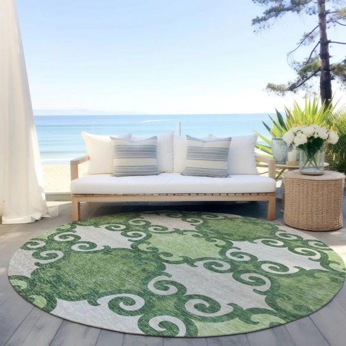 Addison Chantille ACN883-Green 8 ft. X 8 ft. Round Rug