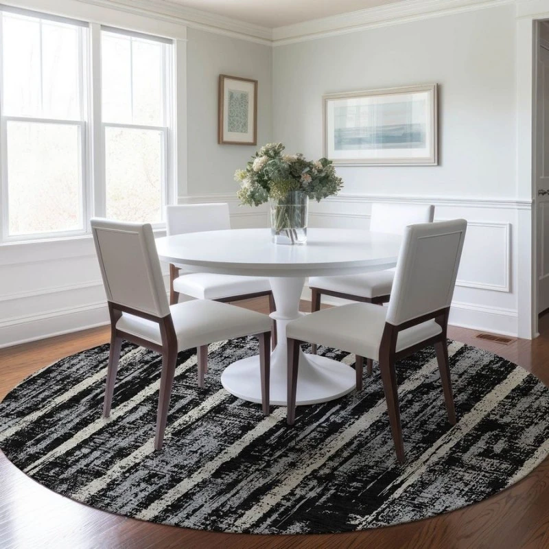 Addison Chantille ACN892-Black 8 ft. X 8 ft. Round Rug
