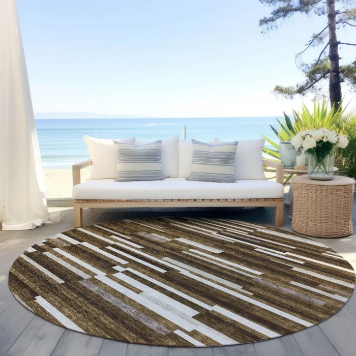 Addison Chantille ACN894-Brown 8 ft. X 8 ft. Round Rug