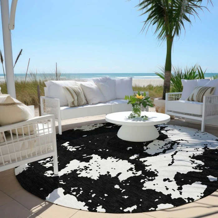 Addison Chantille ACN897-Black 8 ft. X 8 ft. Round Rug