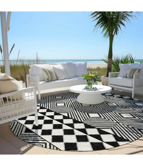 Addison Chantille ACN898-Black 8 ft. X 8 ft. Round Rug