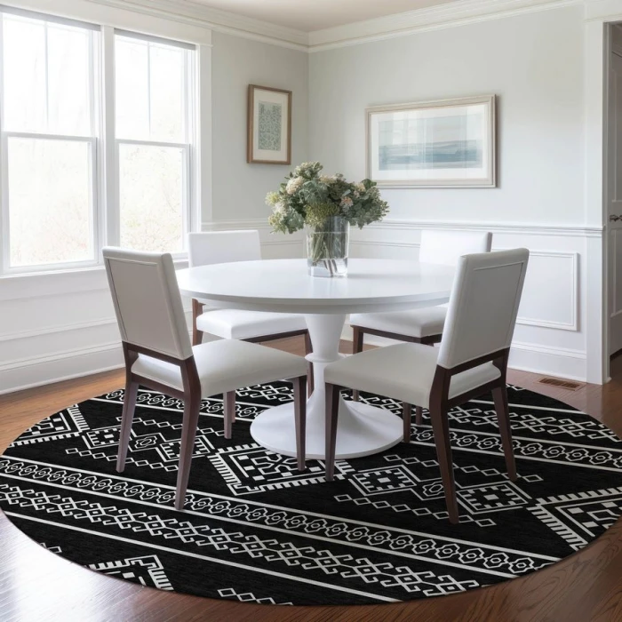 Addison Chantille ACN901-Black 8 ft. X 8 ft. Round Rug