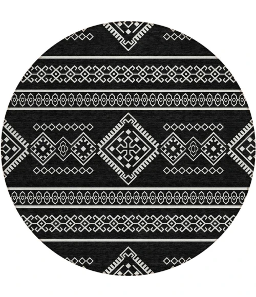 Addison Chantille ACN901-Black 8 ft. X 8 ft. Round Rug